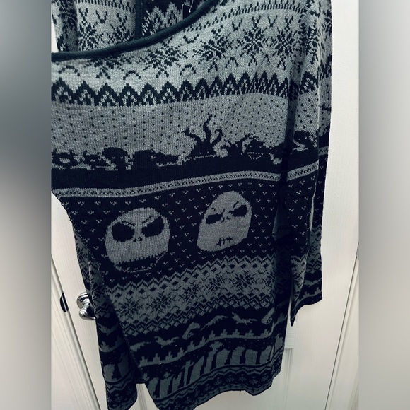 🖤TORRID Jack Skellington Fair Isle Drape Front Cardigan NWT - Picture 6 of 10